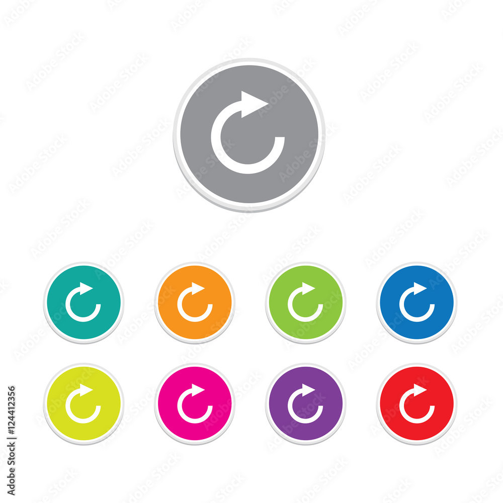 Vector - reload one arrow button. Round stickers. Vector - reload one arrow button. Round stickers.