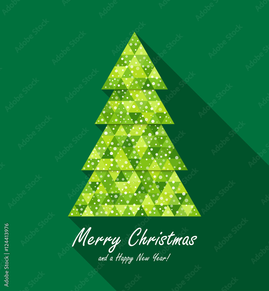 Merry Christmas and a Happy New Year! on green background Merry Christmas and a Happy New Year! on green background