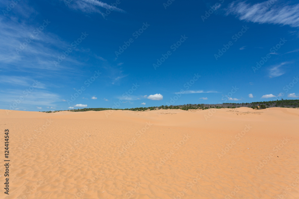 red sand dune desert in Mui Ne, Vietnam