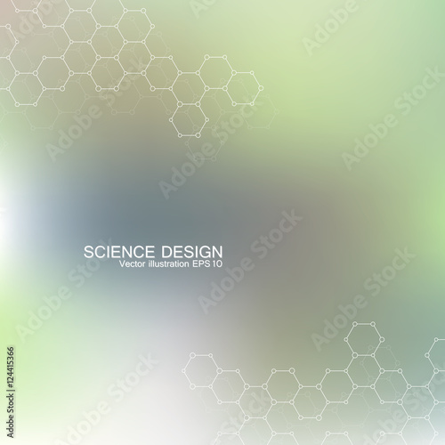 Structure molecule of DNA and neurons. Structural atom. Chemical compounds. Medicine, science, technology concept. Geometric abstract background. Vector illustration for your design.