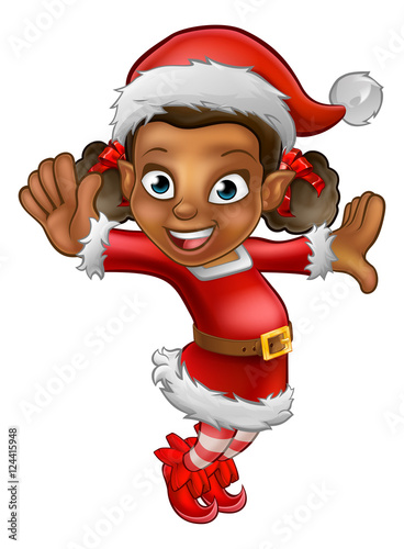 Cute Cartoon Christmas Santa Helper Elf