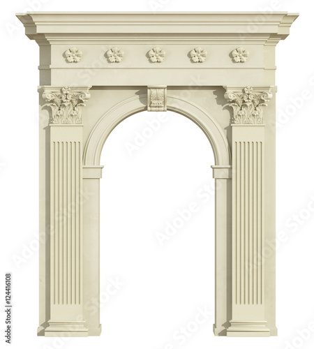 Front view of a classic arch with Corinthian column