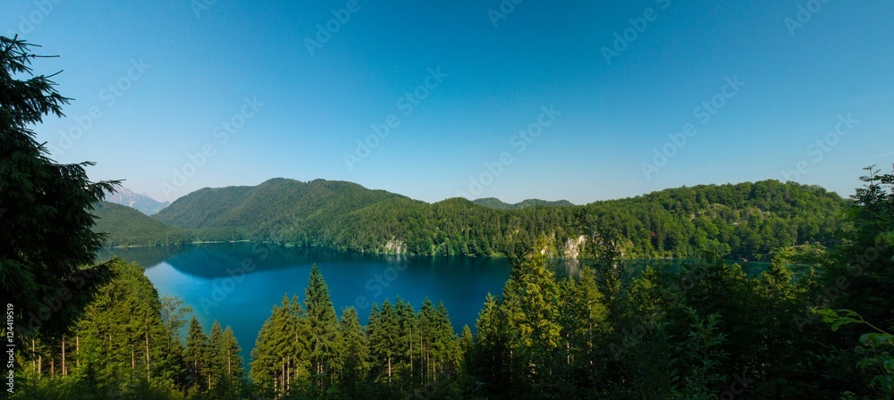 Landscape of Alpsee, view from Marienbruckem, Germany