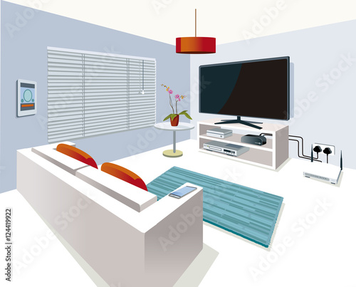 Modern interior Living Room in Smart Home