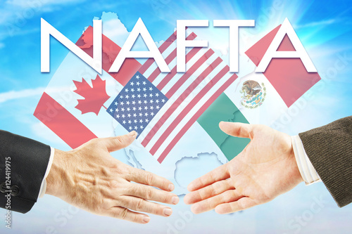 Concept of NAFTA. United States Canada Mexico trading association photo