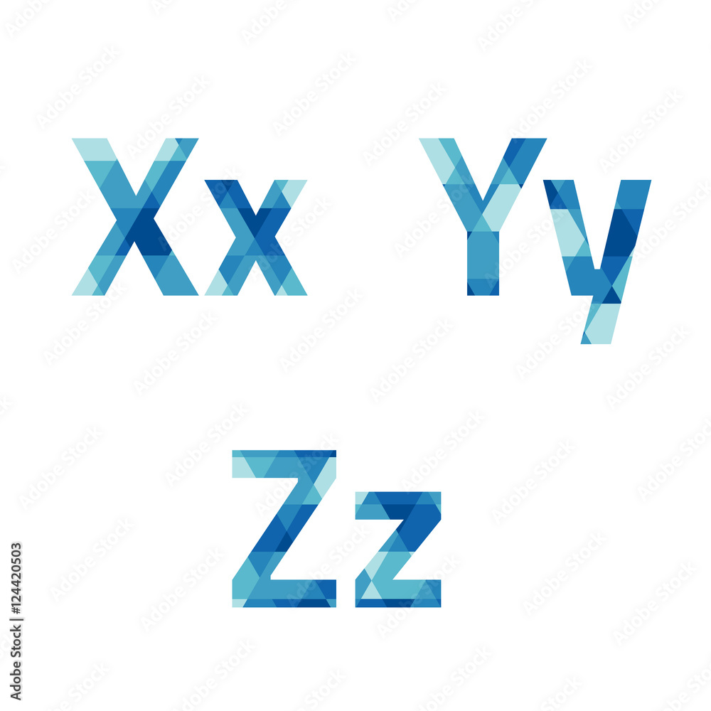 Modern Style Blue Alphabets Set Vector Illustration Modern Style Blue Alphabets Set Vector Illustration