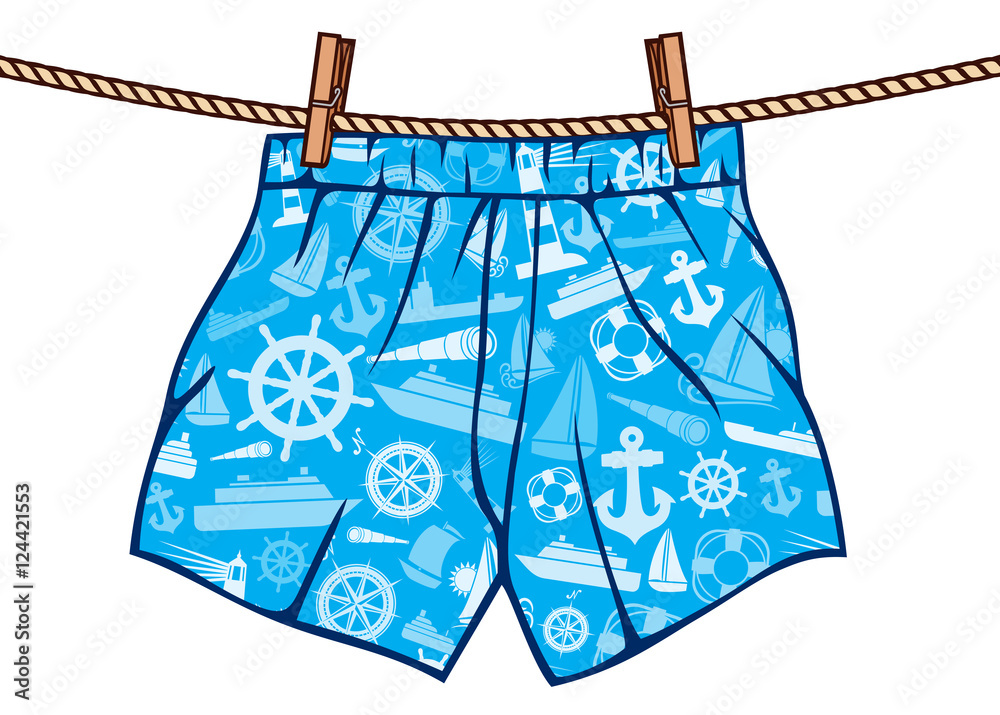 boxer shorts hanging on rope (man underwear on clothesline) Stock Vector |  Adobe Stock