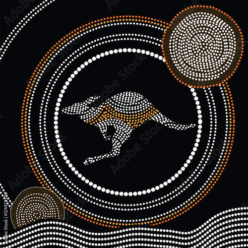 Illustration based on aboriginal style of dot painting.