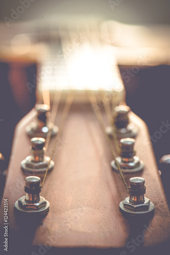 Close-up of some of the guitar