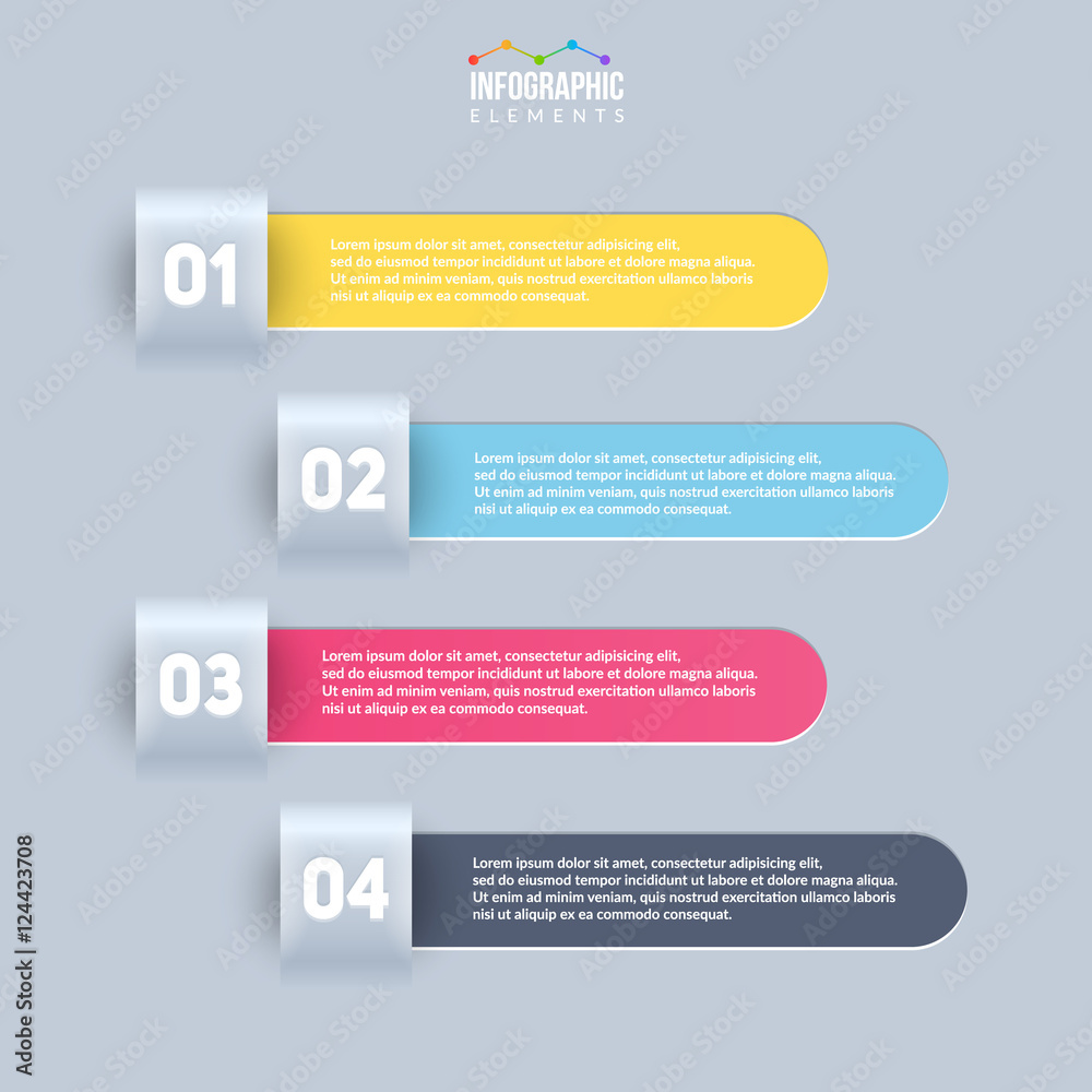 Vector infographic elements. 4 colorful banners with place for your text.