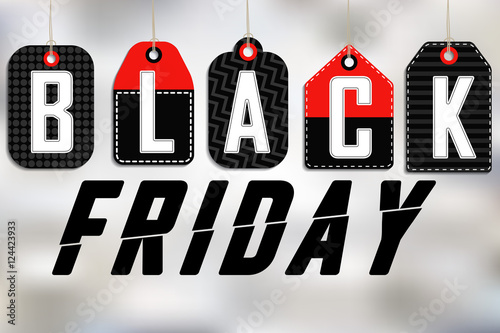 Black Friday sale. Making of the advertising action timed the holiday sales at the end of November. A set of tags.