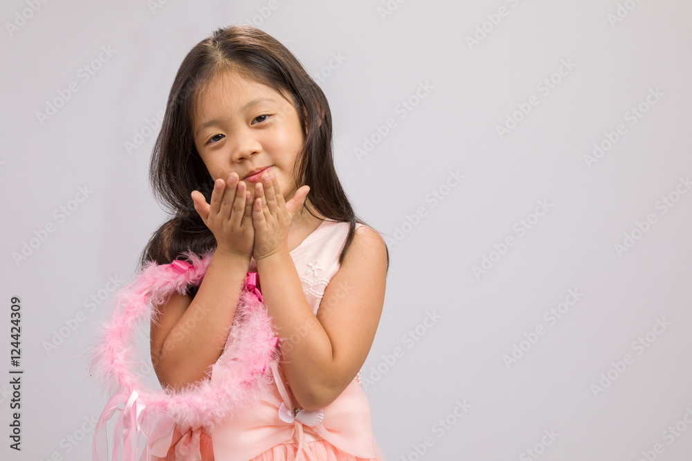 Child in Pink Dress, Isolated on White Child in Pink Dress, Isolated on White