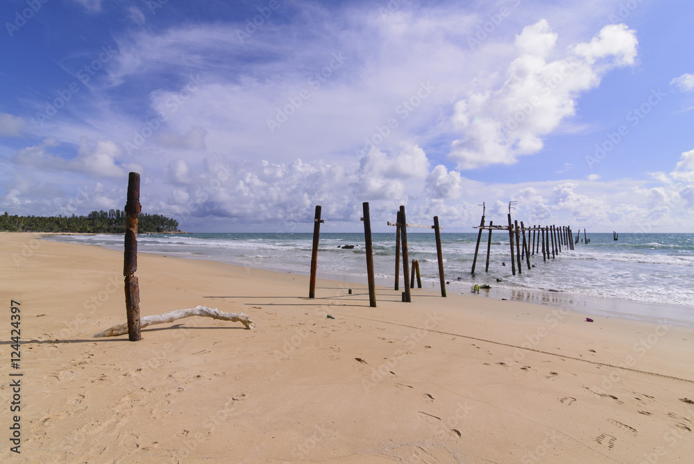  wooden bridge and sea