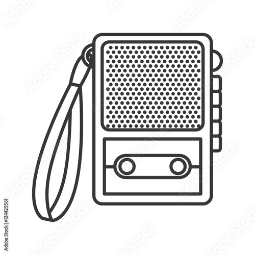 retro recorder device icon. broadcast and media design. vector illustration