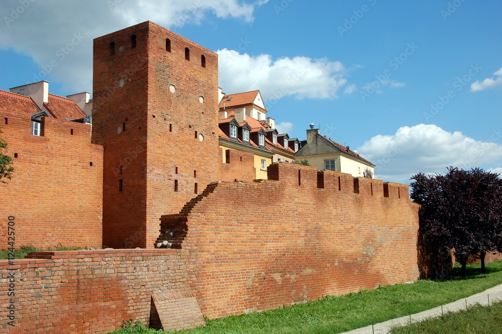 Old town in Warsaw, Poland. View on the Warsaw Fortress Old town in Warsaw, Poland. View on the Warsaw Fortress