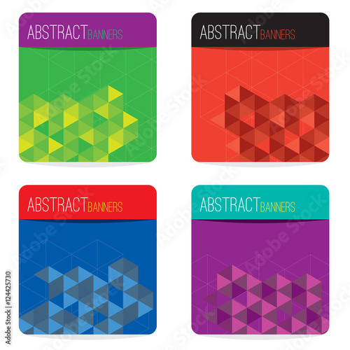 Set Of Four Abstract Banners Vector Illustration