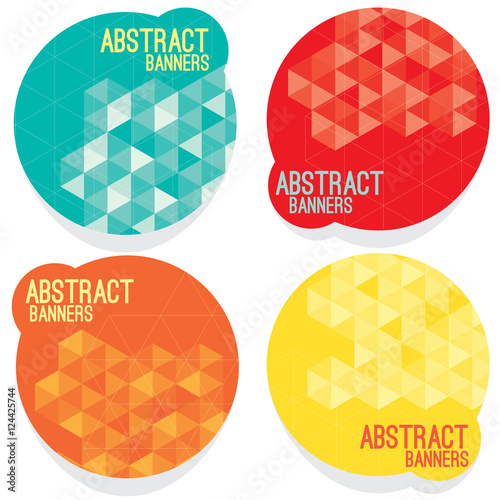 Set Of Four Abstract Banners Vector Illustration