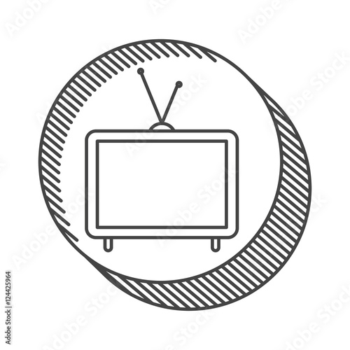 retro television device with antenna icon. vector illustration