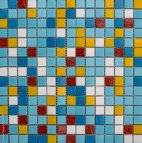 multicolored mosaic tiles for bath, pool © serikbaib