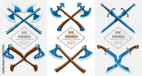 Medieval weapons of ancient vikings