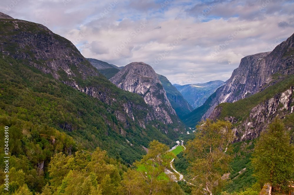 View on Naeroydalen valley, Norway