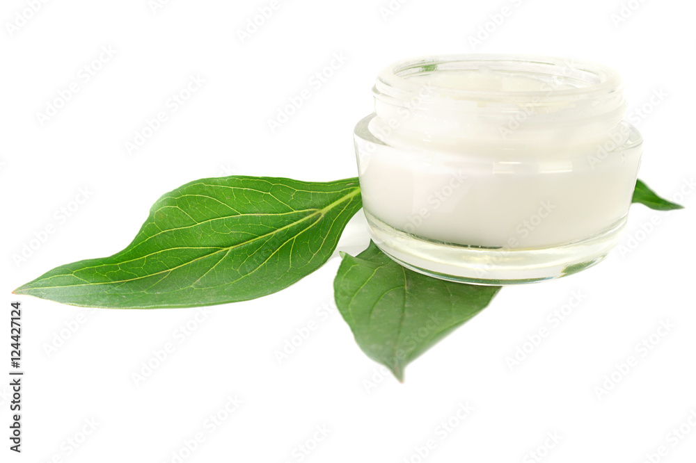 Cream Skin Care cosmetic bio natural on white background Cream Skin Care cosmetic bio natural on white background
