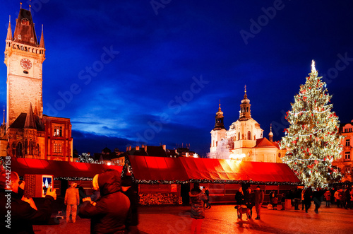 Photography PRAGUE, CZECH REPUBLIC - DEC 23, 2014 : Beautiful street view of
