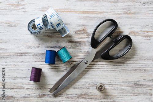 Sewing kit on table