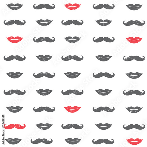 Vector Lip and Mustache Background Illustration