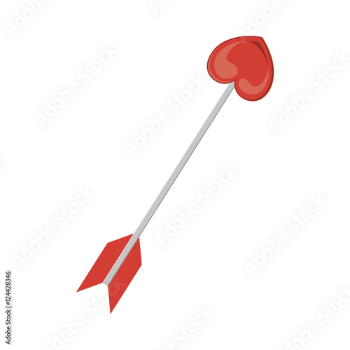 arrow weapon with red heart symbol. vector illustration