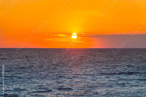 Sunset Sky and Sea beautiful scenery background with natural col