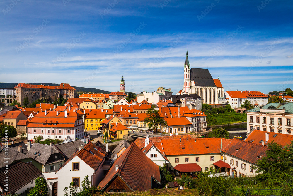 Beautiful old town at Cesky Krumlov, Czech Republic. UNESCO World Heritage Site