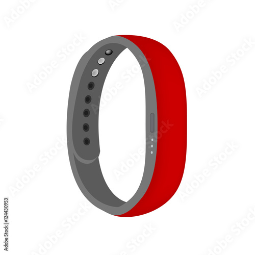 Red color smart band vector isolated on the white background