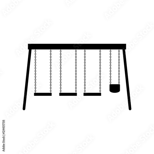 playground swings kids entertainment attraction over white background. vector illustration