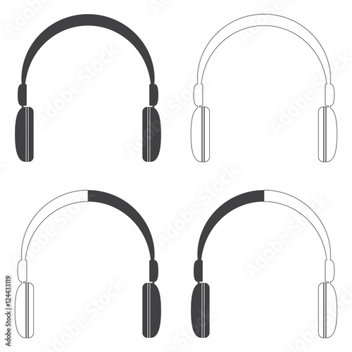 Earphone icon set. vector design for web