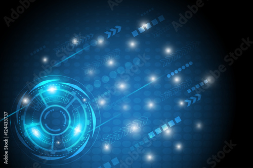 Circle and element abstract futuristic technology background vector illustration