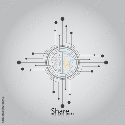  Brain with Share concept. share ideas