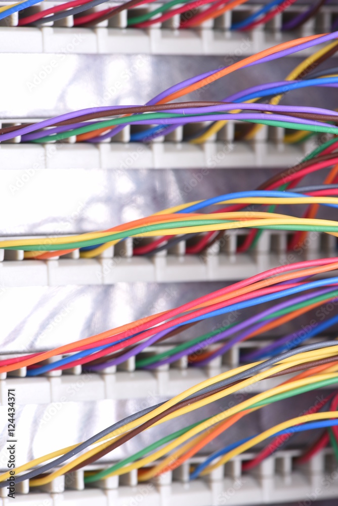 Wires IP Switchboard Panel Close Up Wires IP Switchboard Panel Close Up