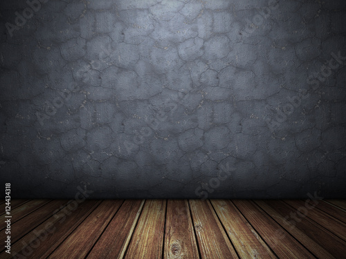 Old Plaster Wall Wooden Floor Vintage Background