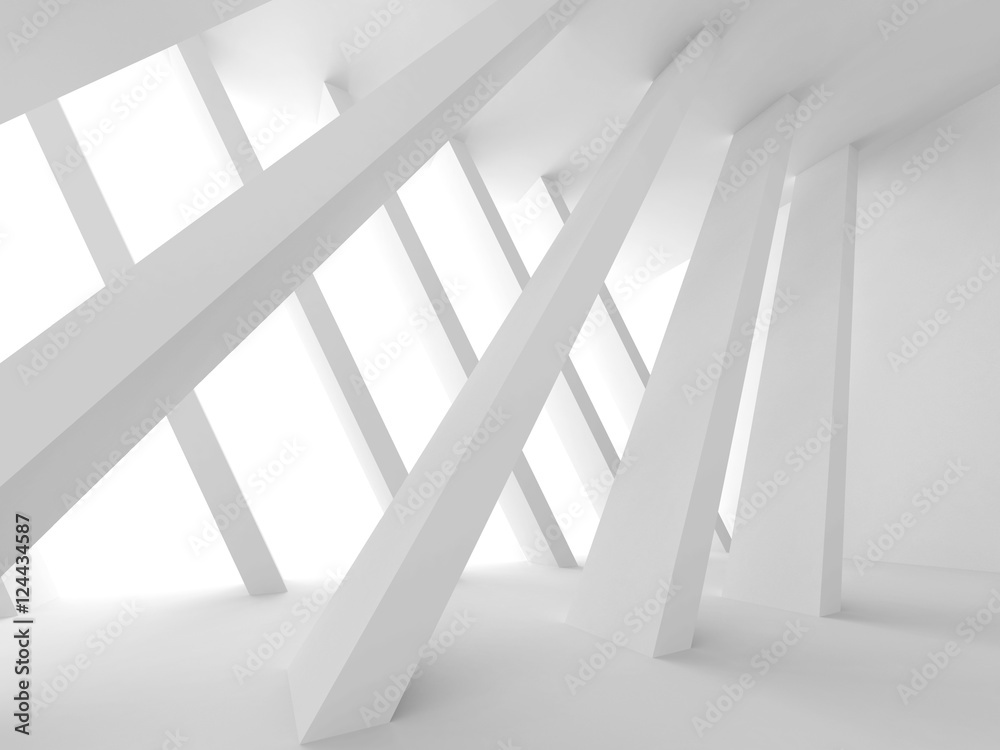 Fototapeta premium Modern Architecture Design White Background