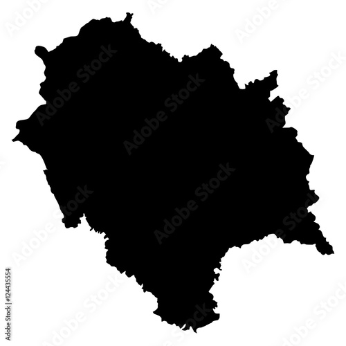 Himachal black map on white background vector