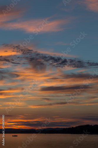 Fishing at sunset