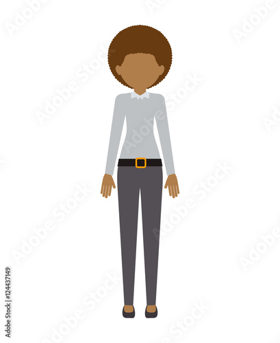 avatar female woman standing wearing executive clothes over white background. vector illustration