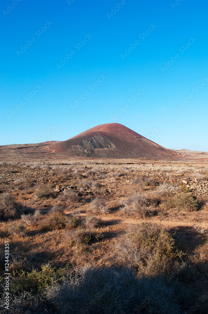 Fuerteventura, isole Canarie: la Montagna Colorata, uno dei vulcani dell'isola, il 5 settembre 2016