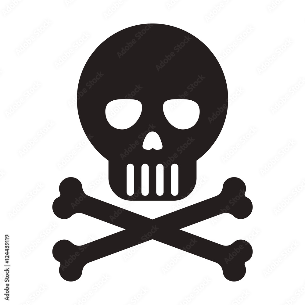 skull with bones crossed icon. danger and precaution symbol. vector illustration skull with bones crossed icon. danger and precaution symbol. vector illustration