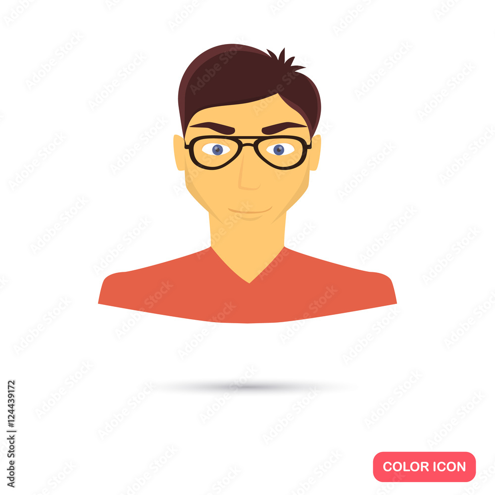 Human male avatar color flat icon Human male avatar color flat icon