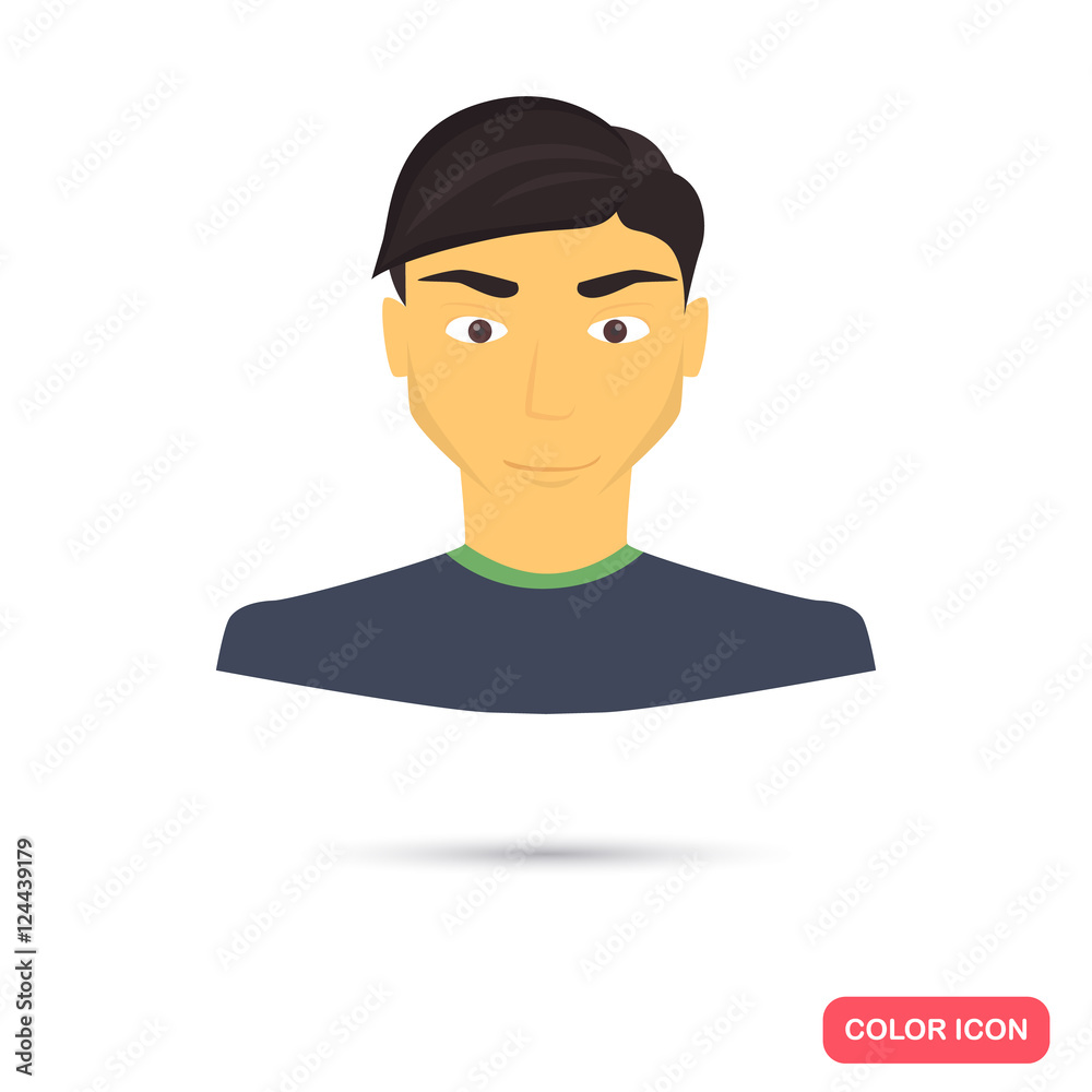 Human male avatar color flat icon Human male avatar color flat icon