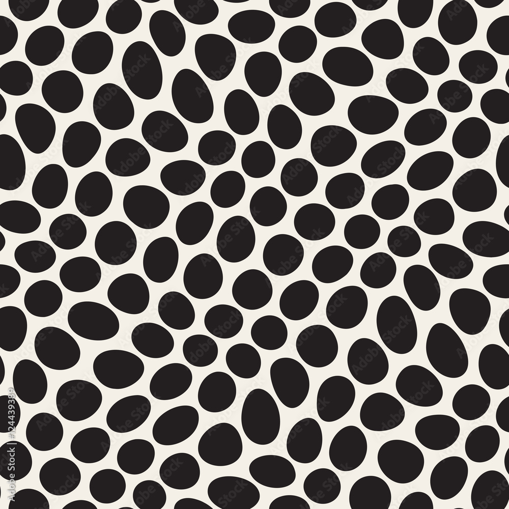 Vector Seamless Black and White Distorted Circles Pattern Vector Seamless Black and White Distorted Circles Pattern