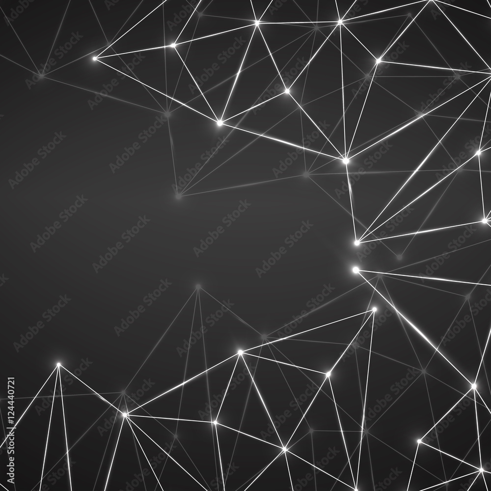 Abstract geometric background with connecting dots and lines. Modern technology concept. Polygonal structure