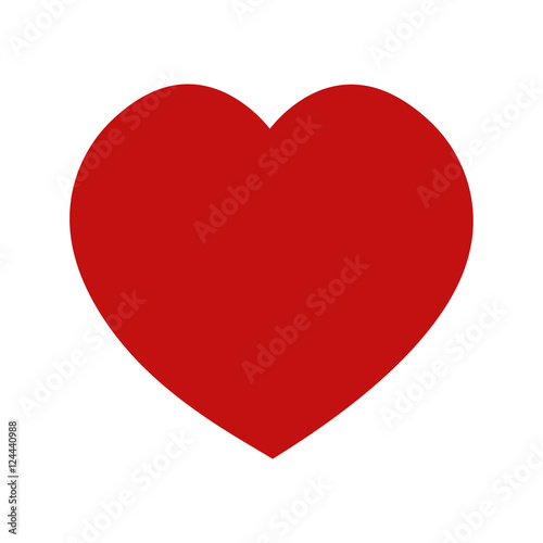 Red heart valentine icon symbol of love health isolated on white.